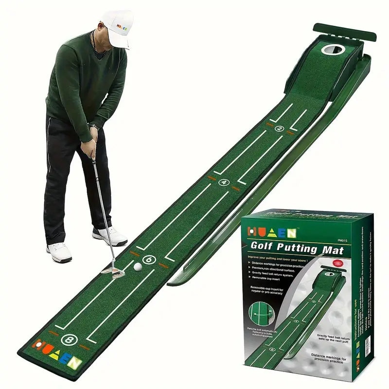 Compact Edition Portable Golf Putting Training Mat-4